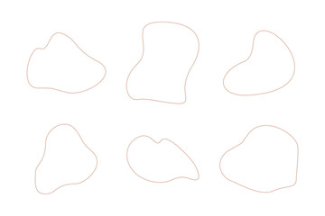 Blobs Abstract Fluid Linear shape set Abstract black shapes Liquid shape elements Random outline fluid shapes.
