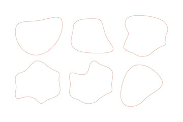Blobs Abstract Fluid Linear shape set Abstract black shapes Liquid shape elements Random outline fluid shapes.