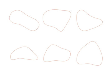 Blobs Abstract Fluid Linear shape set Abstract black shapes Liquid shape elements Random outline fluid shapes.