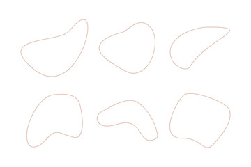 Blobs Abstract Fluid Linear shape set Abstract black shapes Liquid shape elements Random outline fluid shapes.