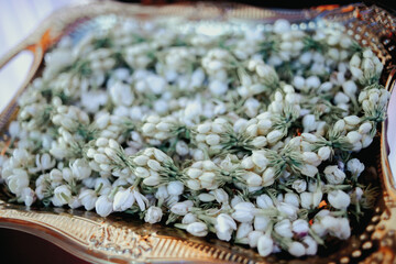Close up photo of Jasmin flower necklace