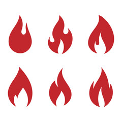Flame Icon Set Illustration