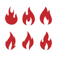Flame Icon Set Illustration