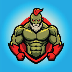 Body builder mascot logo design body builder vector muscular man vector