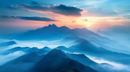 Mountain Majesty: Sunset and Sunrise