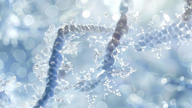 Crystalline DNA strands, medicine and innovation concept