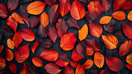 Autumn Background - using classic fall colors to create a repeatable. Many autumn fall leaves. High quality photo
