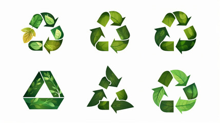 Green Arrow Recycle Set: Eco-Friendly Vector Icons for Environmental Conservation and Sustainable Living