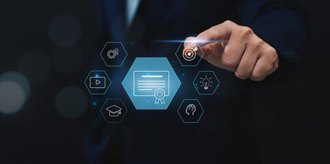 E-Learning Journey for Creative Learning, Goal Attainment, and Knowledge Progress, Leading to Graduation Earning Certificate. Skill Development Online Course Program.