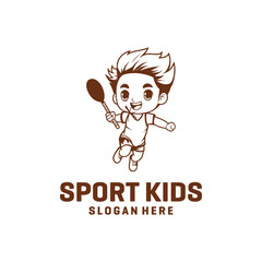 Sport kids logo vector illustration