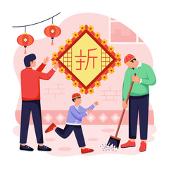  Lunar New Year Flat Illustrations
