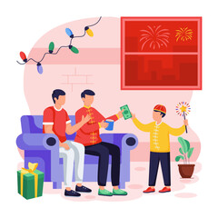 Chinese New Year Flat Illustrations