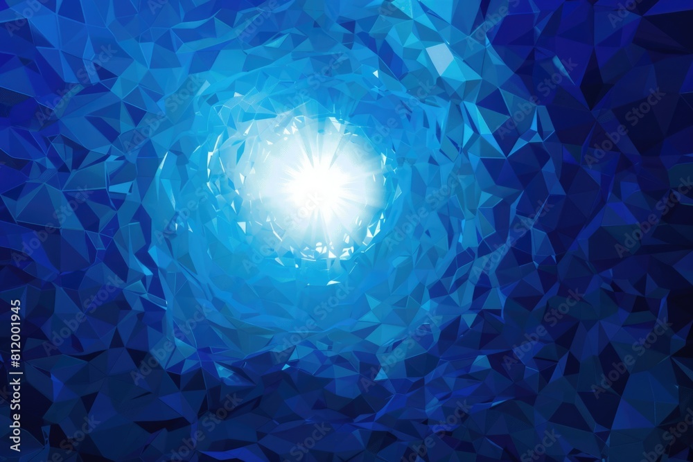 Poster a vibrant light shining through a blue abstract background. ideal for various design projects