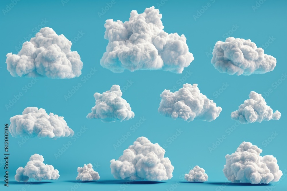 Aufkleber A bunch of clouds floating in the air. Suitable for various projects