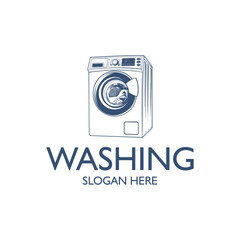 Washing machine logo vector illustration