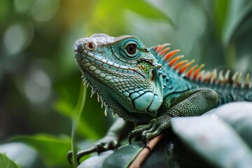 Fototapeta premium lizard face, Beautiful wildlife of creation, lizard, Ai generated