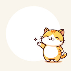 Smiling face orange cat show hand