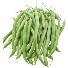 Fresh Green String Beans on White Background, Great for Healthy Meals and Side Dishes