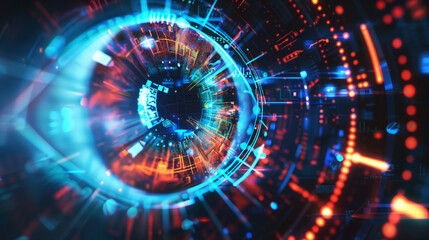 Abstract Blue and Red Eye