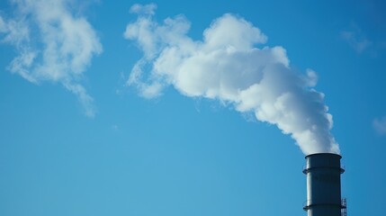 Air pollution smog from a industrial factory, Smoke billows from a factory chimney, Factory pipe