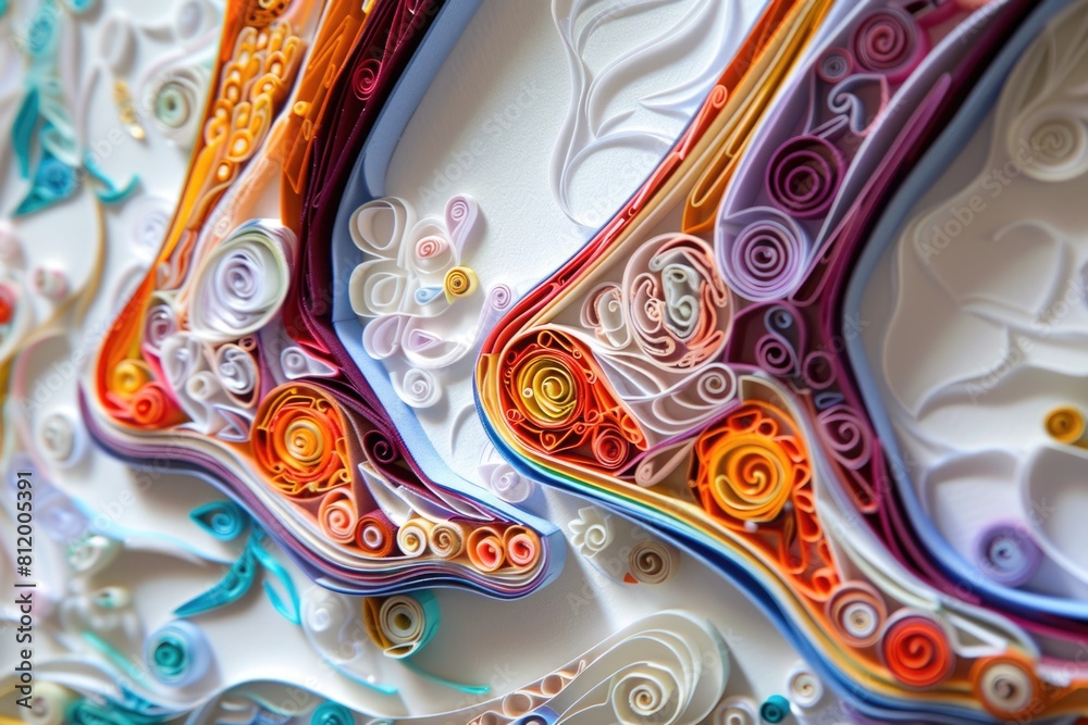 Poster close up view of paper art on a wall. suitable for creative backgrounds
