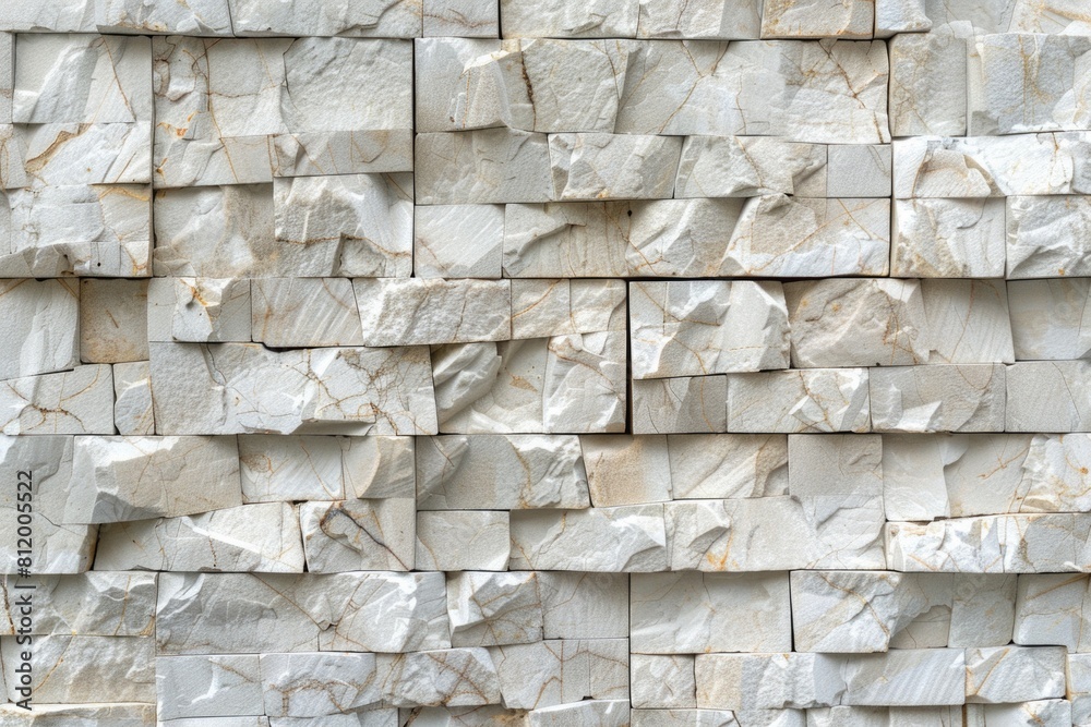 Poster A pile of white marble blocks stacked on top of each other. Ideal for architectural and construction concepts