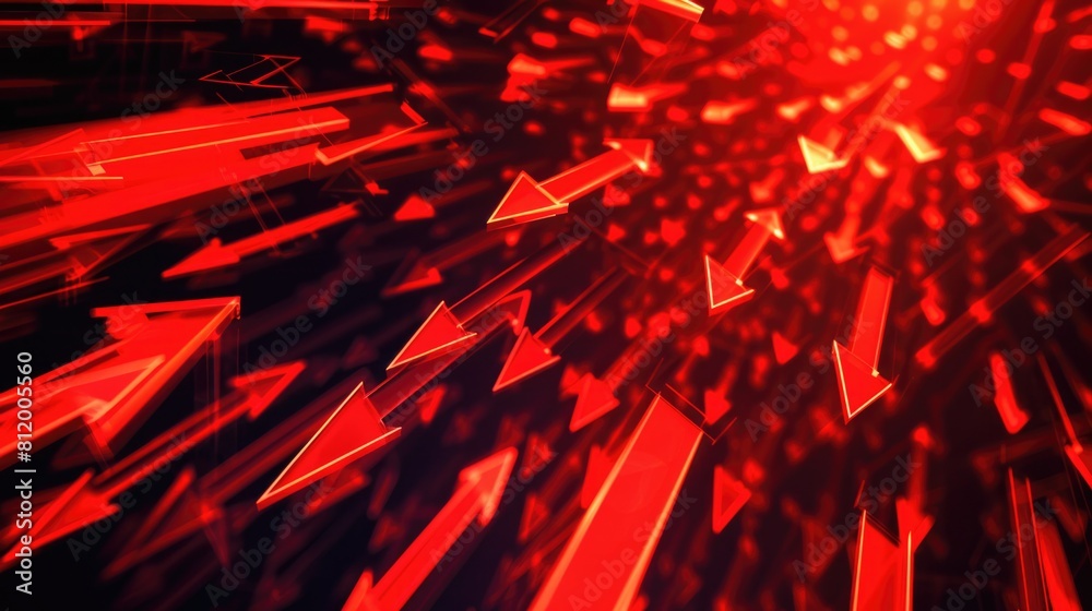 Aufkleber A dynamic image of red arrows flying through the air. Perfect for business concepts or success themes