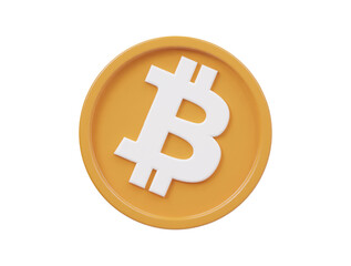 Bitcoin icon 3d render illustration