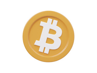 Bitcoin icon 3d render illustration