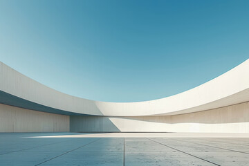 Concrete outdoor square building,Empty architectural background.
