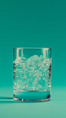 A transparent glass holds pristine water, emblematic of purity and wellness - obrazy, fototapety, plakaty