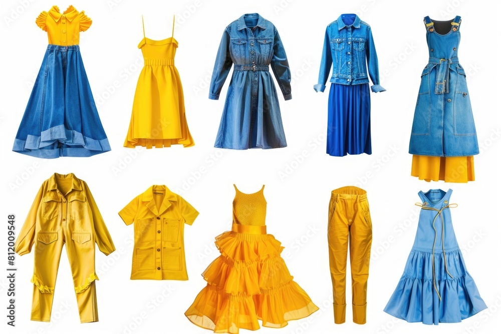 Poster collection of various clothing items, versatile for multiple uses