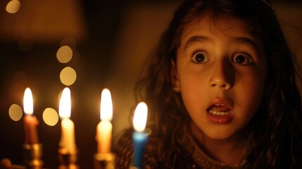 Young girl blowing out candles on a birthday cake. Perfect for birthday celebrations
