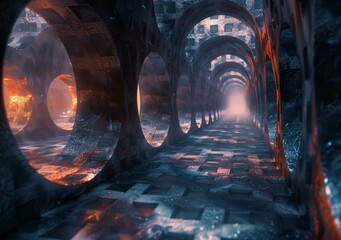 Futuristic Sci-Fi Alien Tunnel
