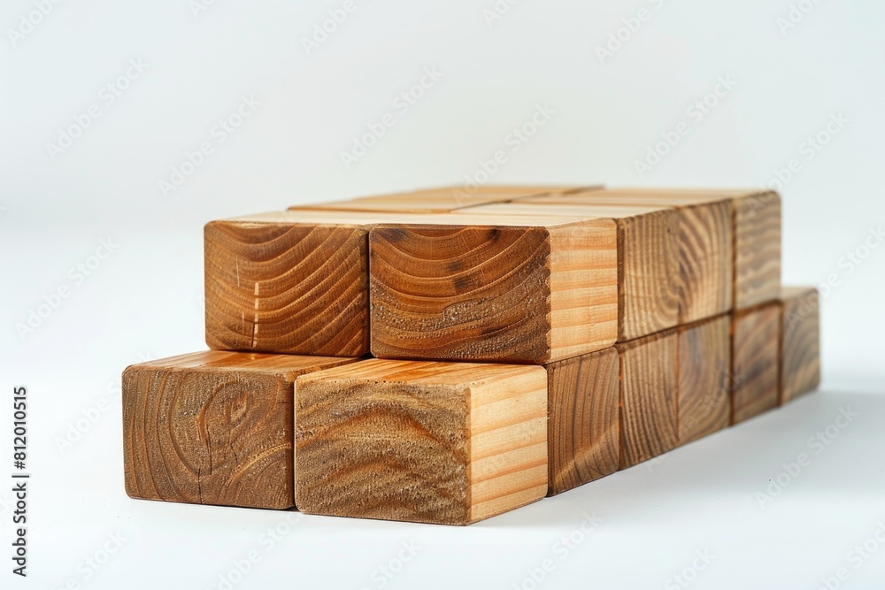 Poster a stack of wooden blocks sitting on top of each other. suitable for educational and construction con
