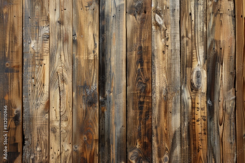Poster detailed view of a wooden fence with a fire hydrant, suitable for various concepts