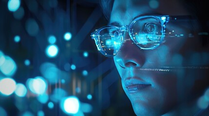 forward-looking perspective on investment, focusing on the potential of emerging technologies as depicted by the glowing blue lights and futuristic structures in the image.