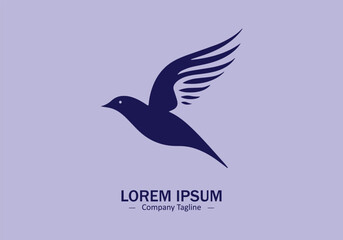 Logo of a bird icon silhouette design on light background