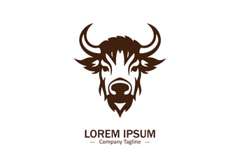 Logo of a bull icon silhouette design on white background