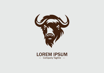 Logo of a buffalo icon silhouette design on white background