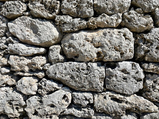 琉球石灰岩の石垣 テクスチャ