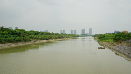 the river in the city
