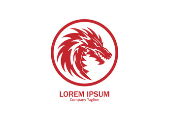 Logo of a Dragon icon silhouette vector design on white background