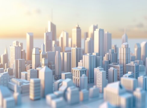 White miniature city model
