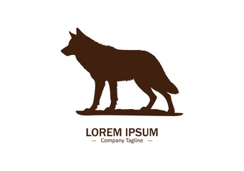 Logo of a wolf icon silhouette design on white background
