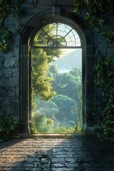 ancient overgrown archway