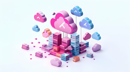 3D Cute Icon Illustration: Cloud Service Scalability Testing for Ensuring Robust Performance in Varied Load Conditions   Isometric Scene of Engineers Testing Cloud Services