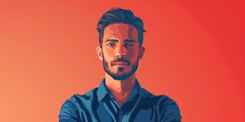 Portrait of a Bearded Man with Brown Hair