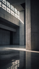 Urban Aesthetics, Concrete Room Featuring Abstract Interior Design and Architectural Elements