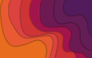 Abstract background in cut paper style. Wavy template, business presentations. Vector color card illustration of papercut background. eps 10